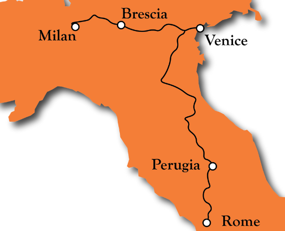 Italy Tour 2026 - Map